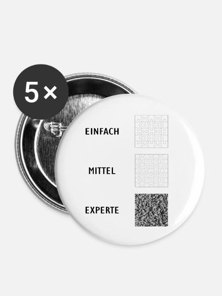 PUZZLESPAß! - Griller de - Buttons klein 25 mm (5er Pack) - Weiß