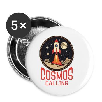 Cosmos Calling - Buttons small 1''/25 mm (5-pack) - white - Front