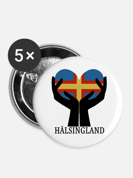 Herz HÄLSINGLAND - Buttons klein 25 mm (5er Pack) - Weiß