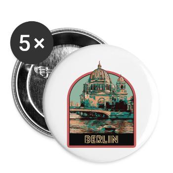 View of the Berlin Cathedral Dome and the Spree - Buttons small 1''/25 mm (5-pack) - white - Front