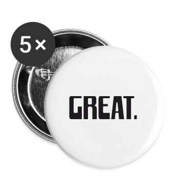 GREAT.PUNKT - Buttons klein 25 mm (5er Pack) - Weiß - Vorne