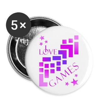 Lecteur de blocs de construction - Lot de 5 petits badges (25 mm) - blanc - Devant