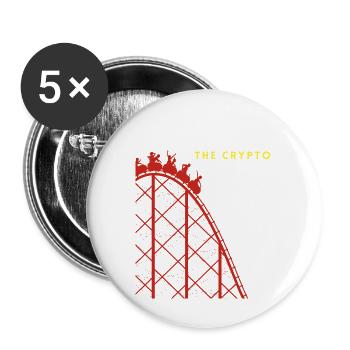 Krypto-Fahrt Achterbahnfahrt - Buttons klein 25 mm (5er Pack) - Weiß - Vorne
