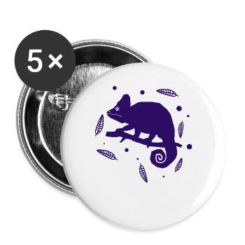 Gecko - Amphibie Tier - Buttons klein 25 mm (5er Pack) - Weiß - Vorne