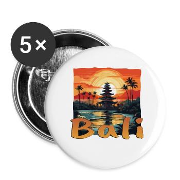 Bali Sunset Pagoda Idyll - Buttons small 1''/25 mm (5-pack) - white - Front