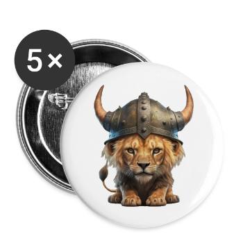 Löwen-Liebhaber - Buttons klein 25 mm (5er Pack) - Weiß - Vorne