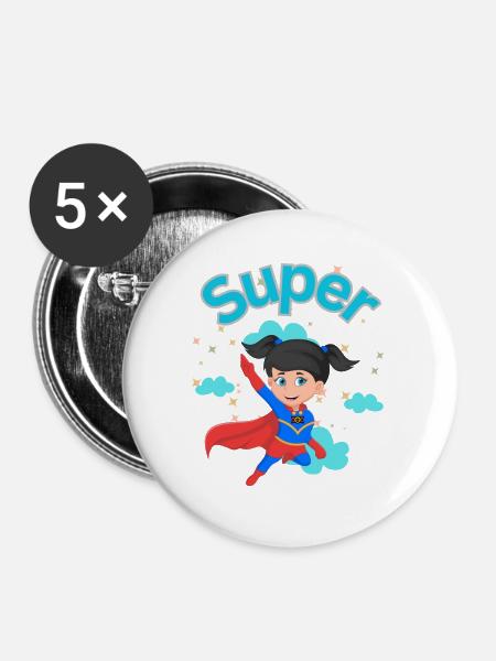 Super - Buttons klein 25 mm (5er Pack) - Weiß