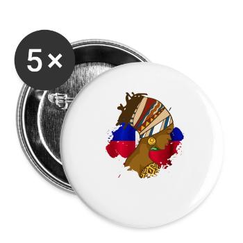 Haiti Haitian Flag Wife Princess I Gift - Buttons small 1''/25 mm (5-pack) - white - Front