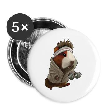 Guinea Pig Sport Design – Funny & Cute - Buttons small 1''/25 mm (5-pack) - white - Front