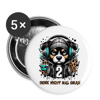 N’Y PENSE MÊME PAS - Lot de 5 petits badges (25 mm) - blanc - Devant