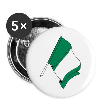 Flag of Nigeria - Buttons small 1''/25 mm (5-pack) - white - Front