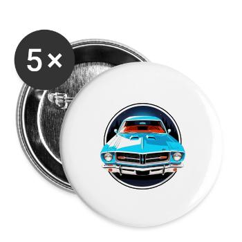 Oldtimer Sonnenuntergang - Buttons klein 25 mm (5er Pack) - Weiß - Vorne