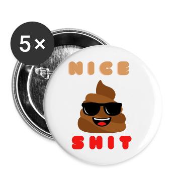 nice shit - Buttons klein 25 mm (5er Pack) - Weiß - Vorne