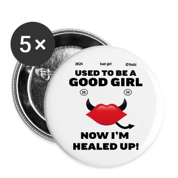 Bad girl, good girl - Buttons small 1''/25 mm (5-pack) - white - Front