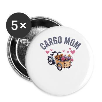 Cargo Mom Lastenrad Cargobike - Buttons klein 25 mm (5er Pack) - Weiß - Vorne