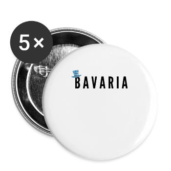 Bayern Bavaria - Buttons klein 25 mm (5er Pack) - Weiß - Vorne