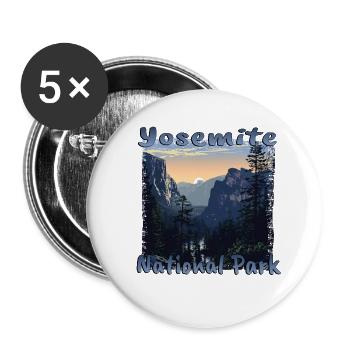 Parc de Yosemite : Grunge et merveilles naturelles - Lot de 5 petits badges (25 mm) - blanc - Devant