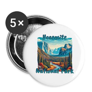 Yosemite : Aventure grunge dans la nature sauvage - Lot de 5 petits badges (25 mm) - blanc - Devant