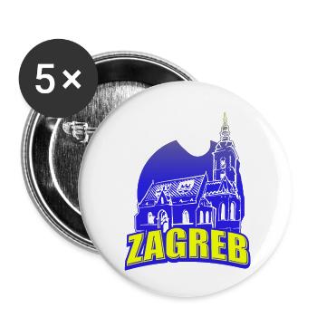 Zagreb Kroatien hrvatska hrv hrv travel tourist croat - Buttons klein 25 mm (5er Pack) - Weiß - Vorne
