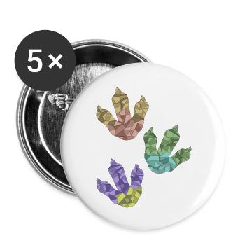 Imprimés DINOSAURES - Lot de 5 petits badges (25 mm) - blanc - Devant