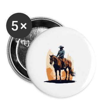 Esthétique Western Cavalier Streetwear - Lot de 5 petits badges (25 mm) - blanc - Devant