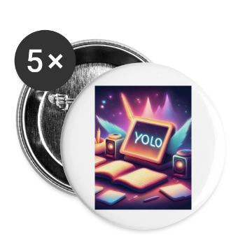 Yolo - 'You Only Live Once' Gift for Friends - Buttons small 1''/25 mm (5-pack) - white - Front