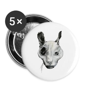 LE CHAT FANTÔME - Lot de 5 petits badges (25 mm) - blanc - Devant