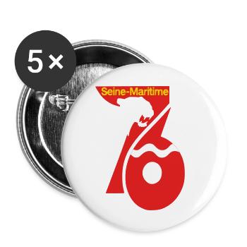 Seine-Maritime - Buttons small 1''/25 mm (5-pack) - white - Front