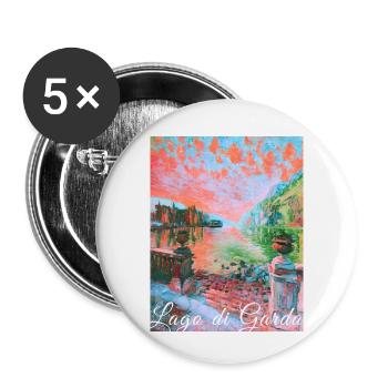 Lago di garda,Lake Garda,lake,landscape - Buttons small 1''/25 mm (5-pack) - white - Front
