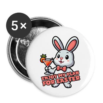 Enjoy my plan for Easter - Buttons small 1''/25 mm (5-pack) - white - Front