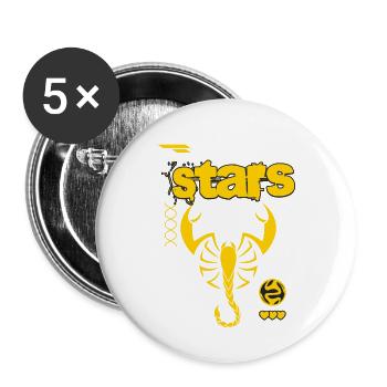 Horoscope du zodiaque Astrologie Constellation Scorpion - Lot de 5 petits badges (25 mm) - blanc - Devant