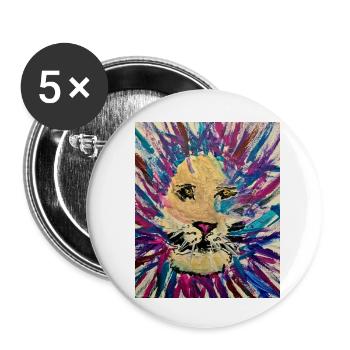 Lucas Löwe - Buttons klein 25 mm (5er Pack) - Weiß - Vorne