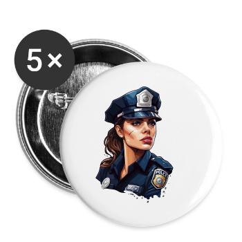 Police / Operations / Profession / Job / Emergency Forces - Buttons small 1''/25 mm (5-pack) - white - Front