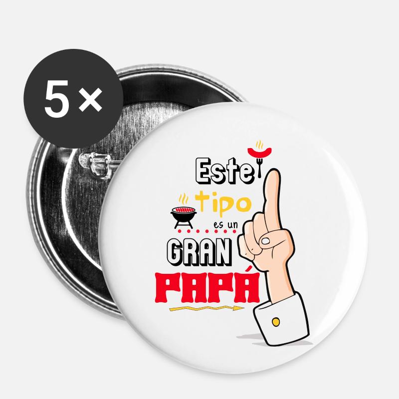 DIESER TYP IST EIN TOLLER VATER - Buttons klein 25 mm (5er Pack) - Weiß