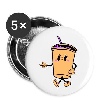 drink cartoon - Buttons klein 25 mm (5er Pack) - Weiß - Vorne