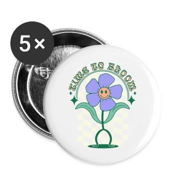 time to bloom - Buttons klein 25 mm (5er Pack) - Weiß - Vorne