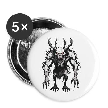Wendigo / böser Geist / Besitzergreifend / Horror - Buttons klein 25 mm (5er Pack) - Weiß - Vorne