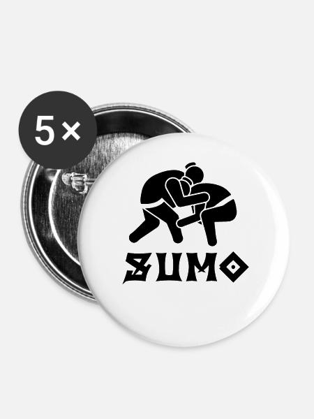 Sumo - Buttons klein 25 mm (5er Pack) - Weiß