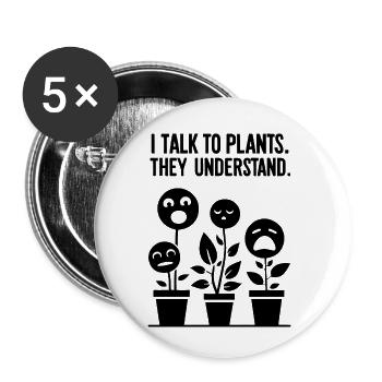 Comprendre les plantes : la communication avec le vert - Lot de 5 petits badges (25 mm) - blanc - Devant