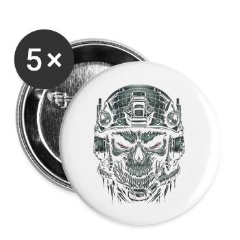 Der Schädel des Kommandos - Buttons klein 25 mm (5er Pack) - Weiß - Vorne