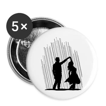 Danser sous l pluie - Lot de 5 petits badges (25 mm) - blanc - Devant