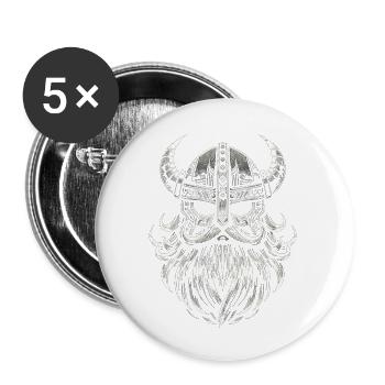 Tapferkeit der Wikinger - Buttons klein 25 mm (5er Pack) - Weiß - Vorne