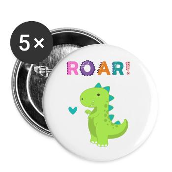 Roar - Sweet Dino! - Buttons klein 25 mm (5er Pack) - Weiß - Vorne