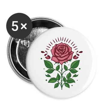 Rose Blossom - Buttons small 1''/25 mm (5-pack) - white - Front