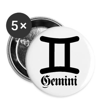 Gemini twins - Buttons small 1''/25 mm (5-pack) - white - Front