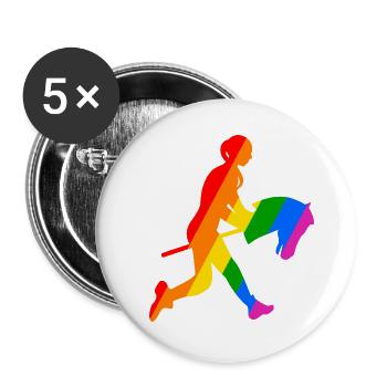 Colourful adventure of stick horse riding - Buttons small 1''/25 mm (5-pack) - white - Front