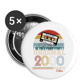 Elegantes Retro-Geschenk: 2000 Vintage - Buttons klein 25 mm (5er Pack) - Weiß - Vorne
