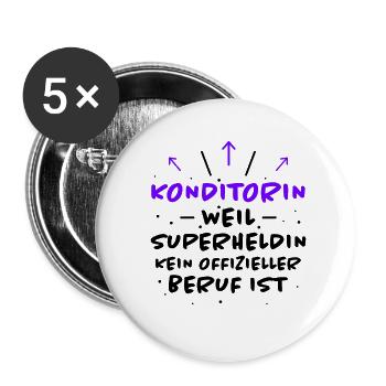 Konditorin Spruch Backen Witz Konditorin Geschenk - Buttons klein 25 mm (5er Pack) - Weiß - Vorne