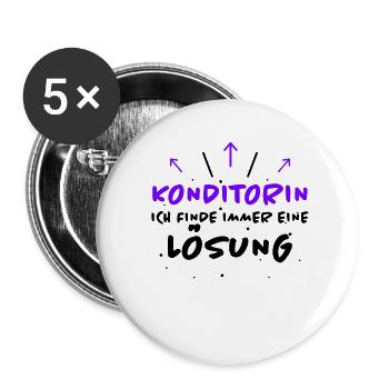 Konditorin Spruch Backen Witz Konditorin Geschenk - Buttons klein 25 mm (5er Pack) - Weiß - Vorne