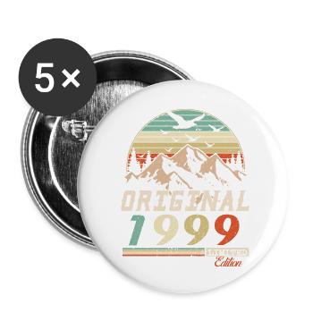 1999 Vintage Retro Geburtstag Vintage Geschenk - Buttons klein 25 mm (5er Pack) - Weiß - Vorne